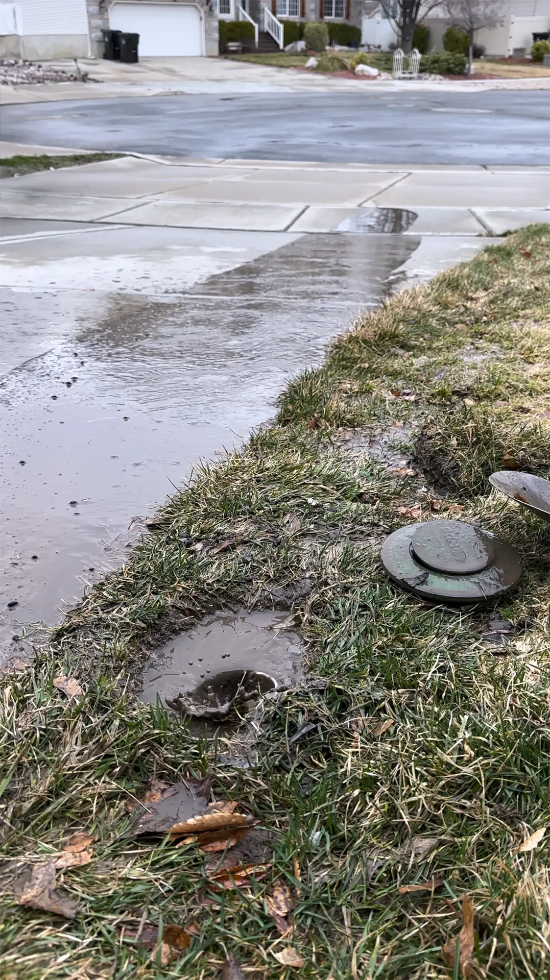an underground drain full of mud